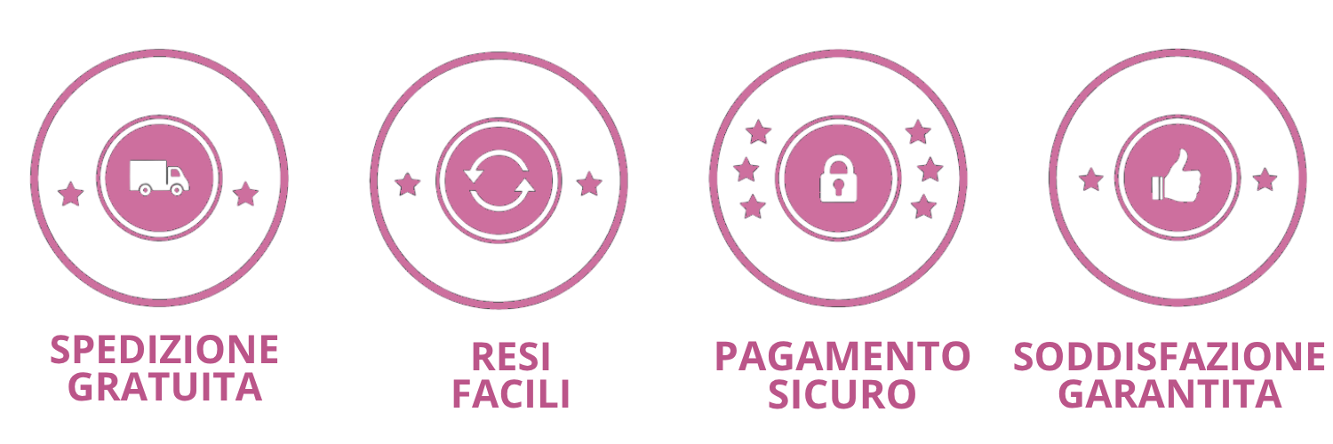 Spedizione gratuita, resi facili, pagamento sicuro e soddisfazione garantita